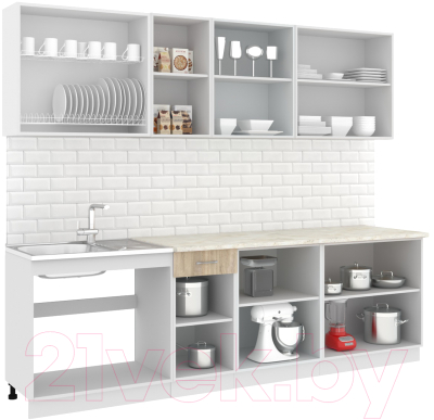 Готовая кухня Кортекс-мебель Корнелия Лира-лайт 2.6м 