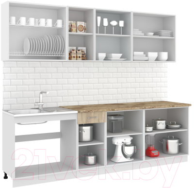 Готовая кухня Кортекс-мебель Корнелия Лира-лайт 2.6м 