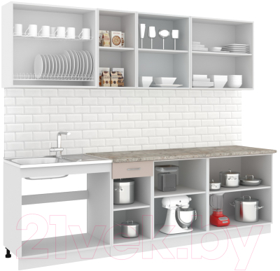 Готовая кухня Кортекс-мебель Корнелия Лира-лайт 2.6м 
