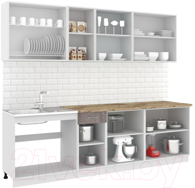 Готовая кухня Кортекс-мебель Корнелия Лира-лайт 2.6м