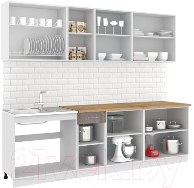 Готовая кухня Кортекс-мебель Корнелия Лира-лайт 2.6м