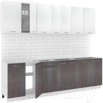 Готовая кухня Кортекс-мебель Корнелия Лира-лайт 2.6м без столешницы  - фото