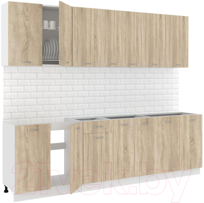 Готовая кухня Кортекс-мебель Корнелия Лира-лайт 2.6м без столешницы - фото