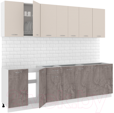 Готовая кухня Кортекс-мебель Корнелия Лира-лайт 2.6м без столешницы - фото