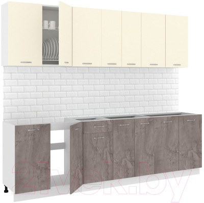 Готовая кухня Кортекс-мебель Корнелия Лира-лайт 2.6м без столешницы  - фото