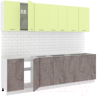 Готовая кухня Кортекс-мебель Корнелия Лира-лайт 2.6м без столешницы - фото