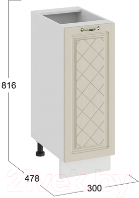 Шкаф-стол кухонный ТриЯ Бьянка 1Н3 (белый/дуб ваниль)