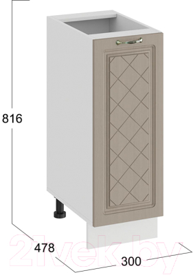 Шкаф-стол кухонный ТриЯ Бьянка 1Н3 (белый/дуб кофе)