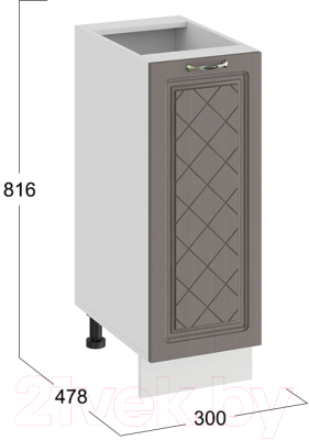 Шкаф-стол кухонный ТриЯ Бьянка 1Н3 (белый/дуб серый)