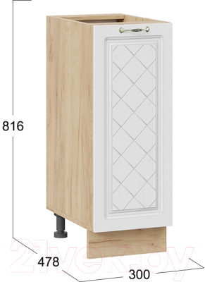 Шкаф-стол кухонный ТриЯ Бьянка 1Н3 (дуб крафт золотой/дуб белый)