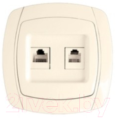 Розетка EKF Париж-1 RJ-45+Phone 1А 120В - фото