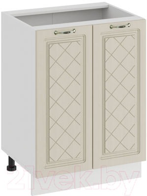 Шкаф-стол кухонный ТриЯ Бьянка 1Н6 (белый/дуб ваниль) - фото