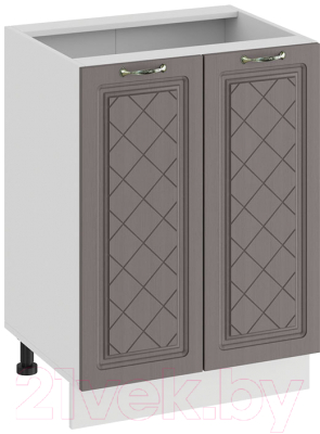 Шкаф-стол кухонный ТриЯ Бьянка 1Н6 (белый/дуб серый) - фото