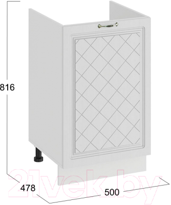 Шкаф под мойку ТриЯ Бьянка 1Н5М (белый/дуб белый)