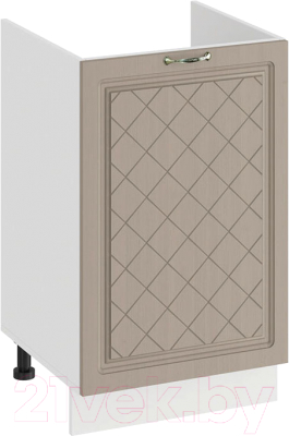 Шкаф под мойку ТриЯ Бьянка 1Н5М (белый/дуб кофе) - фото