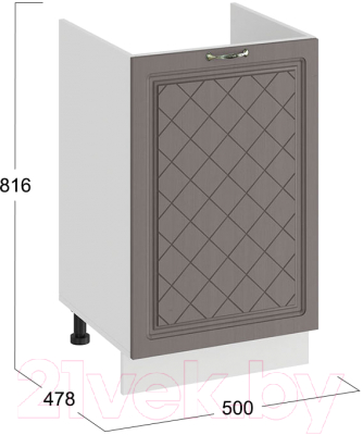 Шкаф под мойку ТриЯ Бьянка 1Н5М (белый/дуб серый)