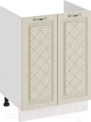 Шкаф под мойку ТриЯ Бьянка 1Н6М (белый/дуб ваниль) - фото