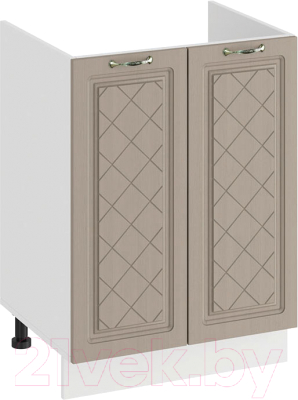 Шкаф под мойку ТриЯ Бьянка 1Н6М (белый/дуб кофе) - фото