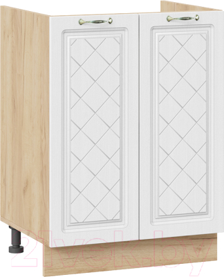 Шкаф под мойку ТриЯ Бьянка 1Н6М (дуб крафт золотой/дуб белый) - фото