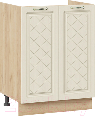 Шкаф под мойку ТриЯ Бьянка 1Н6М (дуб крафт золотой/дуб ваниль) - фото