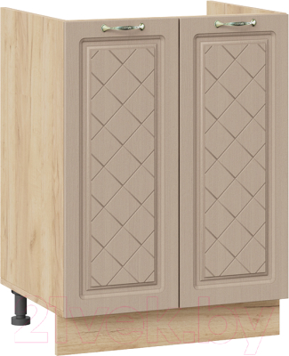 Шкаф под мойку ТриЯ Бьянка 1Н6М (дуб крафт золотой/дуб кофе) - фото