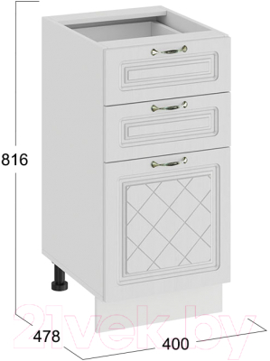 Шкаф-стол кухонный ТриЯ Бьянка 1Н4Я3 (белый/дуб белый)