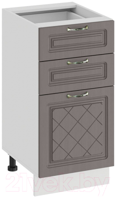 Шкаф-стол кухонный ТриЯ Бьянка 1Н4Я3 (белый/дуб серый) - фото