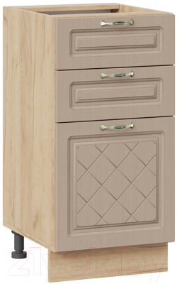 Шкаф-стол кухонный ТриЯ Бьянка 1Н4Я3 (дуб крафт золотой/дуб кофе) - фото