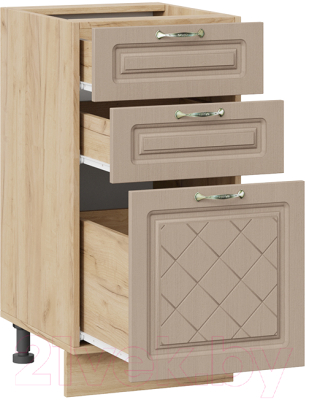 Шкаф-стол кухонный ТриЯ Бьянка 1Н4Я3 (дуб крафт золотой/дуб кофе)