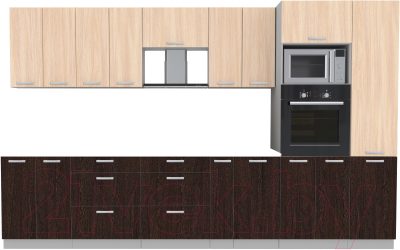 Готовая кухня Интерлиния Мила Лайт 3.4 ВТ без столешницы - фото