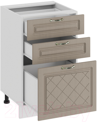 Шкаф-стол кухонный ТриЯ Бьянка 1Н5Я3 (белый/дуб кофе)