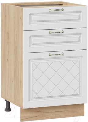 Шкаф-стол кухонный ТриЯ Бьянка 1Н5Я3 (дуб крафт золотой/дуб белый) - фото