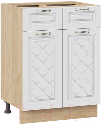 Шкаф-стол кухонный ТриЯ Бьянка 1Н6Я1 (дуб крафт золотой/дуб белый) - фото