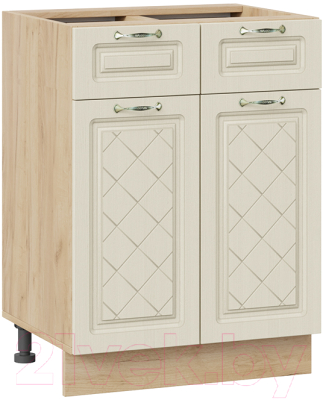 Шкаф-стол кухонный ТриЯ Бьянка 1Н6Я1 (дуб крафт золотой/дуб ваниль) - фото