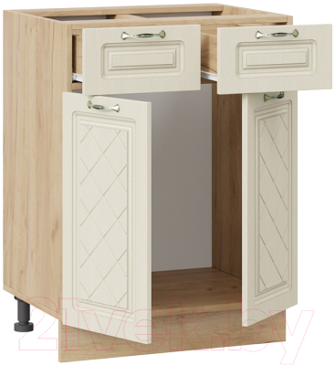 Шкаф-стол кухонный ТриЯ Бьянка 1Н6Я1 (дуб крафт золотой/дуб ваниль)
