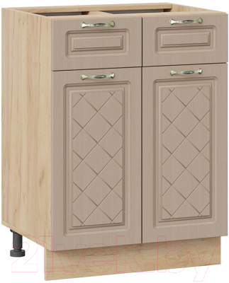 Шкаф-стол кухонный ТриЯ Бьянка 1Н6Я1 (дуб крафт золотой/дуб кофе) - фото