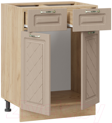 Шкаф-стол кухонный ТриЯ Бьянка 1Н6Я1 (дуб крафт золотой/дуб кофе)