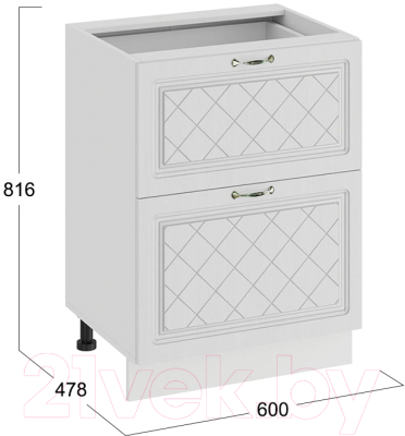 Шкаф-стол кухонный ТриЯ Бьянка 1Н6Я2 (белый/дуб белый)