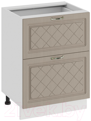 Шкаф-стол кухонный ТриЯ Бьянка 1Н6Я2 (белый/дуб кофе) - фото