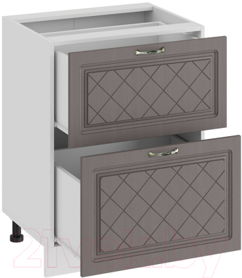 Шкаф-стол кухонный ТриЯ Бьянка 1Н6Я2 (белый/дуб серый)