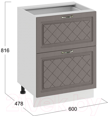 Шкаф-стол кухонный ТриЯ Бьянка 1Н6Я2 (белый/дуб серый)