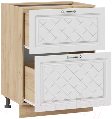 Шкаф-стол кухонный ТриЯ Бьянка 1Н6Я2 (дуб крафт золотой/дуб белый)