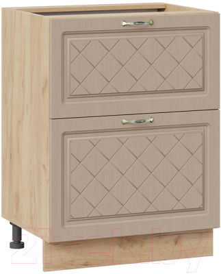 Шкаф-стол кухонный ТриЯ Бьянка 1Н6Я2 (дуб крафт золотой/дуб кофе) - фото