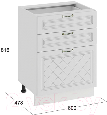Шкаф-стол кухонный ТриЯ Бьянка 1Н6Я3 (белый/дуб белый)