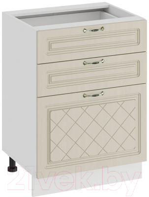 Шкаф-стол кухонный ТриЯ Бьянка 1Н6Я3 (белый/дуб ваниль) - фото