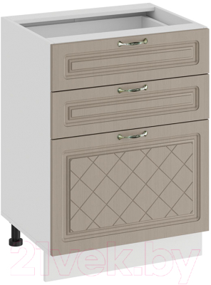 Шкаф-стол кухонный ТриЯ Бьянка 1Н6Я3 (белый/дуб кофе) - фото