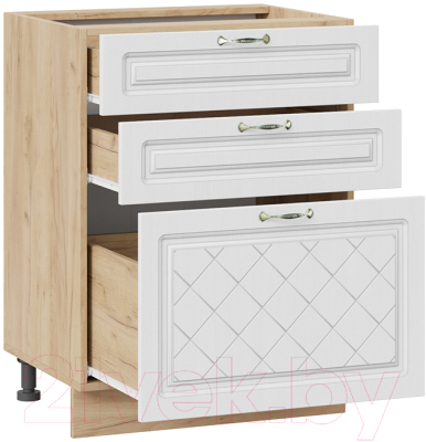 Шкаф-стол кухонный ТриЯ Бьянка 1Н6Я3 (дуб крафт золотой/дуб белый)