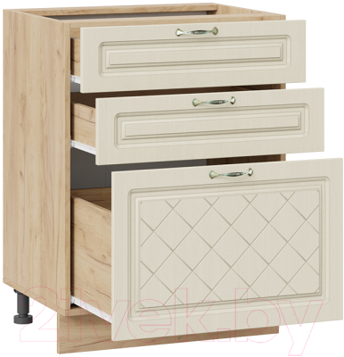 Шкаф-стол кухонный ТриЯ Бьянка 1Н6Я3 (дуб крафт золотой/дуб ваниль)