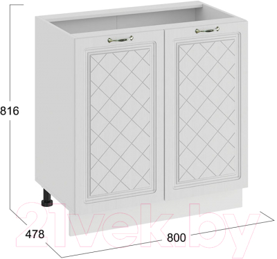Шкаф-стол кухонный ТриЯ Бьянка 1Н8 (белый/дуб белый)