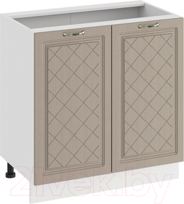 Шкаф-стол кухонный ТриЯ Бьянка 1Н8 (белый/дуб кофе) - фото